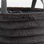OHS Ribbed Storage Basket with Handles Faux Fur Compact Bucket Organiser