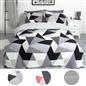 OHS Shapes Teddy Fleece Duvet Cover with Pillowcase Soft Warm Bedding Set