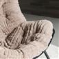 OHS Rocking Chair Ribbed or Smooth Faux Fur Upholstered Metal Frame Cushioned