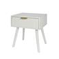 OHS Ribbed Bedside Nightstand 1 Drawer Storage Unit Wooden End Table