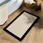 OHS Foam Bath Mat Contrast Border Trim Soft Absorbent Non Slip Shower Rug