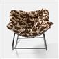 OHS Rocking Chair Ribbed or Smooth Faux Fur Upholstered Metal Frame Cushioned