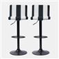 Adjustable Bar Stools x 2 Velvet Swivel Pub Seat Kitchen Breakfast Counter Chair