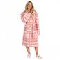 OHS Teddy Dressing Gown Tartan Check Soft Unisex Hooded Xmas Loungewear Robe