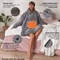 OHS Electric Heated Oversized Hoodie Blanket with Sleeves Wearable Sherpa Giant