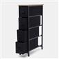 Narrow 4 Drawer Storage Cabinet Bedside Table Unit Clothes Home Fabric Organiser