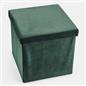 OHS Folding Ottoman Storage Box Footstool Tub Space Saving Velvet Seat