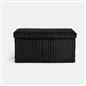 OHS Storage Box Lid Ottoman Folding Ribbed Fleece Footstool Tub Seat