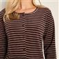 OHS Matte Velvet Loungewear Co-Ord Set Stripe Print Button Through Nightwear
