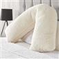 Teddy Fleece V Shaped Pillow Body Neck Support Pregnancy Orthopaedic Cushion