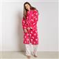 OHS Bows Dressing Gown Flannel Winter Sherpa Lined Loungewear Hooded Bathrobe