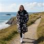 OHS Drying Changing Robe Geo Print Sherpa Lined Water Resistant Oversize Coat