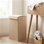 OHS Laundry Basket Faux Linen Folding Hamper Bag Clothes Bin Storage with Lid