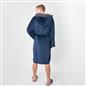 OHS Mens Dressing Gown Long Hooded Soft Flannel Fleece Sherpa Bathrobe Lounge