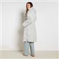 OHS Braided Fleece Dressing Gown Robe Womens Supersoft Hooded PJ Loungewear
