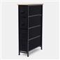 Narrow 4 Drawer Storage Cabinet Bedside Table Unit Clothes Home Fabric Organiser
