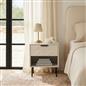 OHS Chevron Bedside Nightstand 1 Drawer Storage Unit Wooden End Table