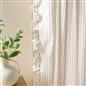 OHS Stripe Frill Voile Net Curtains 2 Window Panels Sheer Rod Slot Top Pair Set
