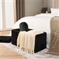 OHS Storage Box Lid Ottoman Folding Ribbed Fleece Footstool Tub Seat