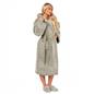 OHS Teddy Marl Fleece Soft Adults Dressing Gown Unisex Full-Length Robe