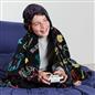 OHS Kids Hooded Throw Novelty Print Flannel Fleece Winter Warm Wearable Blanket