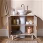 OHS Under Sink Bathroom Cabinet Ribbed Engineered Wood Storage Organiser