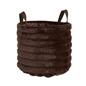 OHS Ribbed Storage Basket with Handles Faux Fur Compact Bucket Organiser
