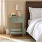OHS Scallop Bedside Wood Nightstand 1 Drawer Storage Unit End Table Home Decor
