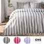 Frill Duvet Cover Bedding Set Pillowcase Stripe Quilt Luxury Double King Size