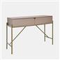 OHS Curved Dressing Table Engineered Wood Makeup Vanity Desk with 2 Drawers