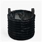 OHS Ribbed Storage Basket with Handles Faux Fur Compact Bucket Organiser