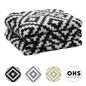Geo Tile Throw Over Bed Blanket Travel Garden Chair Soft Fleece Warm Bedspread