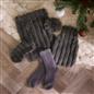 OHS Ribbed Faux Fur Winter Gift Set Hot Water Bottle Socks Eye Mask Scrunchie
