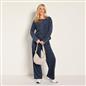 OHS Matte Velvet Loungewear Co-Ord Set Stripe Print Button Through Nightwear