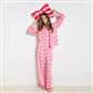 OHS Bows Pyjama Set Womens Jersey Button Through Soft Nightwear Loungewear
