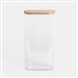 Clear Storage Tub with Lid Pasta Dry Food Container Fresh Durable Plastic Bamboo