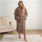 OHS Ribbed Fleece Dressing Gown Luxury Warm Supersoft Loungewear Ladies Robe