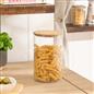 Clear Storage Tub with Lid Pasta Dry Food Container Fresh Durable Plastic Bamboo