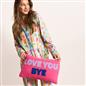 OHS Postcards Print Pyjama Set Womens Jersey Button Through Nightwear Loungewear