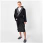 OHS Mens Dressing Gown Long Hooded Soft Flannel Fleece Sherpa Bathrobe Lounge