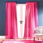 OHS Pompom Tufted Voile Net Curtains Pair 2 Window Panels Slot Top Set 55