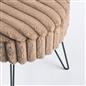 OHS Faux Fur Stool Hairpin Ribbed Fleece Round Vanity Seat Foot Rest Chair