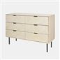 OHS Chevron Storage Unit Chest Engineered Wood 6 Drawer Cabinet Sideboard