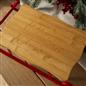 OHS Sleigh Serving Platter Bamboo Festive Xmas Cutting Board with Metal Frame