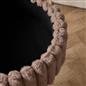 OHS Faux Fur Stool Hairpin Ribbed Fleece Round Vanity Seat Foot Rest Chair