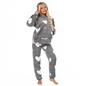 Ladies Fleece Pyjama Set Soft Sherpa Womens PJ Heart Lounge Pants Warm Nightwear