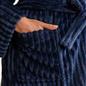 OHS Ribbed Fleece Dressing Gown Luxury Warm Supersoft Loungewear Ladies Robe