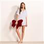 OHS Hearts Short Pyjama Set Womens Jersey Button Through Nightwear Loungewear