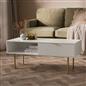 OHS Ribbed Coffee Table with Drawer Engineered Wood Shelf Storage Home Decor