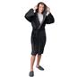 OHS Mens Dressing Gown Long Hooded Soft Flannel Fleece Sherpa Bathrobe Lounge